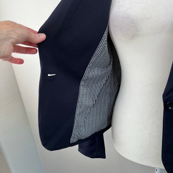 Magaschoni Navy Blue Single Breasted One Button Peak Lapel Blazer NWT Size 8 - Picture 7 of 13